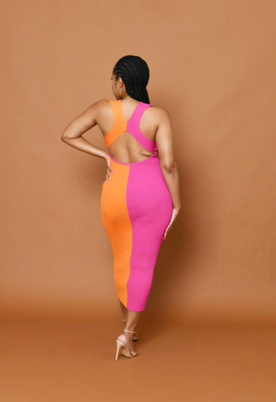 Colorblock Midi Dress